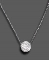 Brighten the room with this dazzling pendant by Monet. Pave crystal accents in a stunning fireball formation dangle from a beautiful mixed metal chain. Approximate length: 16-18 inches.