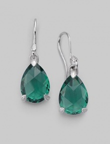 From the La Petite Collection. A brilliantly faceted green quartz teardrop in a three-prong sterling silver setting. Green quartz Sterling silver Length, about 1¼ Width, about ½ French earwires Imported From the La Petite Collection. A brilliantly faceted green quartz teardrop in a three-prong sterling silver setting. Green quartz Sterling silver Length, about 1¼ Width, about ½ French earwires Imported