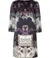 A bold print in muted hues covers this must-have shift dress from London It designer Mary Katrantzou - Bateau neck, three-quarter sleeves, A-line silhouette, all-over print - Pair with peep-toe pumps and a statement satchel