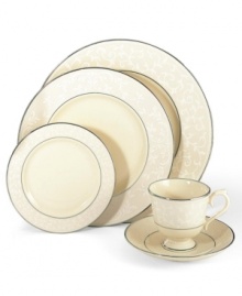 Welcome your guests to the table with the formal elegance of place settings from Lenox's Pearl Innocence dinnerware and dishes collection. This fine bone china brings together a graceful tone-on-tone design with hand enameled pearl-like accents and rich bands of polished platinum. Qualifies for Rebate Welcome your guests to the table with the formal elegance of place settings from Lenox's Pearl Innocence dinnerware and dishes collection. This fine bone china brings together a graceful tone-on-tone design with hand enameled pearl-like accents and rich bands of polished platinum. Qualifies for Rebate