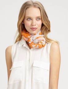A muted, geometric print in luxurious silk. SilkAbout 40 X 70Dry cleanImported A muted, geometric print in luxurious silk. SilkAbout 40 X 70Dry cleanImported