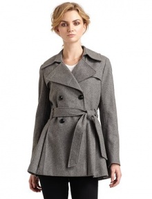 THE LOOKNotched lapelButton closureTie waistTHE FITAbout 26 from shoulder to hemTHE MATERIALWool/polyester/viscoseFully linedCARE & ORIGINDry cleanImportedModel shown is 5'10 (177cm) wearing US size 4. THE LOOKNotched lapelButton closureTie waistTHE FITAbout 26 from shoulder to hemTHE MATERIALWool/polyester/viscoseFully linedCARE & ORIGINDry cleanImportedModel shown is 5'10 (177cm) wearing US size 4.