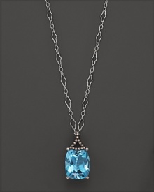 Badgley Mischka Blue Topaz Pendant With Brown Diamonds