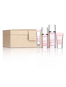 Clarins' exclusive brightening plant extracts are the ultimate in age spot control and skin tone correction. Protects the skin with UV Plus HP SPF 40 Day Screen, a formula so sheer, it pairs with any moisturizer. Includes full sizes of Bright Plus HP Intensive Brightening Smoothing Serum and Bright Plus HP Brightening Hydrating Day Lotion SPF 20 plus travel sizes of Bright Plus HP Brightening Repairing Night Cream and UV Plus HP SPF 40 Day Screen. Clarins' exclusive brightening plant extracts are the ultimate in age spot control and skin tone correction. Protects the skin with UV Plus HP SPF 40 Day Screen, a formula so sheer, it pairs with any moisturizer. Includes full sizes of Bright Plus HP Intensive Brightening Smoothing Serum and Bright Plus HP Brightening Hydrating Day Lotion SPF 20 plus travel sizes of Bright Plus HP Brightening Repairing Night Cream and UV Plus HP SPF 40 Day Screen.