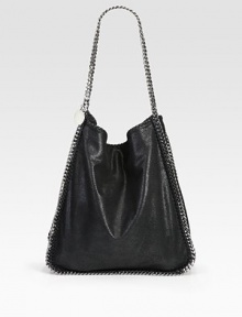This slouchy faux suede silhouette stores all your essentials while silvertone chains add that extra contemporary edge.Shoulder straps, 13 drop Magnetic snap closure One inside zip pocket One inside open pocket Logo-print lining 13W X 14½H X 4D Polyester Made in Italy This slouchy faux suede silhouette stores all your essentials while silvertone chains add that extra contemporary edge.Shoulder straps, 13 drop Magnetic snap closure One inside zip pocket One inside open pocket Logo-print lining 13W X 14½H X 4D Polyester Made in Italy