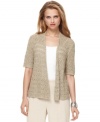 Add instant texture to any outfit with this open-knit cardigan from J Jones New York. Lightweight and featuring an open front, it's perfect for layering on springy days!