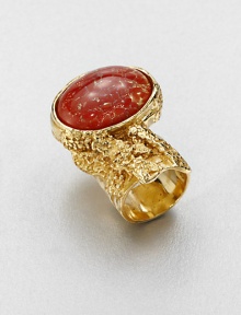 From the Arty Ovale Collection. A sleek oval stone of richly colored mottled glass in an intriguing sculptural setting with a vintage-inspired goldtone finish.GlassMetalImported From the Arty Ovale Collection. A sleek oval stone of richly colored mottled glass in an intriguing sculptural setting with a vintage-inspired goldtone finish.GlassMetalImported