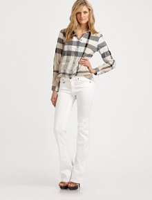 Allover checks lend iconic charm to this timeless button-front design.Collar neckLong sleevesButton frontAbout 24 from shoulder to hem97% cotton/2% cotton/1% elastaneMachine washImported Model shown is 5'10½ (179cm) wearing US size Small. Allover checks lend iconic charm to this timeless button-front design.Collar neckLong sleevesButton frontAbout 24 from shoulder to hem97% cotton/2% cotton/1% elastaneMachine washImported Model shown is 5'10½ (179cm) wearing US size Small.