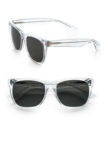 A traditional wayfarer style with a contemporary feel, crafted in lightweight acetate. Available in crystal frames with black lenses.Acetate100% UV ProtectionMade in Italy A traditional wayfarer style with a contemporary feel, crafted in lightweight acetate. Available in crystal frames with black lenses.Acetate100% UV ProtectionMade in Italy