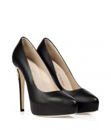 Bring sultry appeal to your cocktail look with these two-tone zip detailed pumps from Le Silla - Slight round toe, front platform, high stiletto heel with two-tone detail and zip - Pair with skinny jeans and a silk blouse or a figure-hugging cocktail sheath