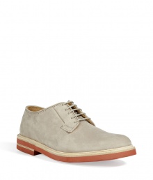 Bring classic style to your look with these luxe suede derby shoes from Marc Jacobs - Classic derby style, lace up front, tonal stitching, contrasting sole - Pair with slim trousers, a patterned button down, and a blazer for a modern dandy look Bring classic style to your look with these luxe suede derby shoes from Marc Jacobs - Classic derby style, lace up front, tonal stitching, contrasting sole - Pair with slim trousers, a patterned button down, and a blazer for a modern dandy look
