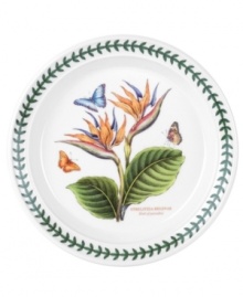 An exotic take on the much-loved Botanic Garden pattern, this salad plate blooms with lush, tropical florals. Portmeirion's trademark triple-leaf border puts the finishing touch on this new dinnerware classic. An exotic take on the much-loved Botanic Garden pattern, this salad plate blooms with lush, tropical florals. Portmeirion's trademark triple-leaf border puts the finishing touch on this new dinnerware classic.