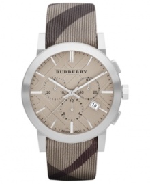 Dress your wrists in iconic style with this luxury timepiece from Burberry. Dress your wrists in iconic style with this luxury timepiece from Burberry.