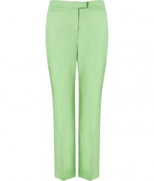 With a streamlined look and uplifting shade of green, Moschino C&Cs tailored trousers are as flattering as they are chic - Side slit pockets, zip fly, tabbed closure - Tailored fit, straight leg - Wear with printed tops sleek leather accessories