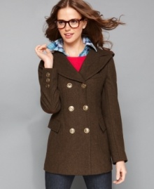 It's time to break out the riding crop with M60 Miss Sixty's preppy pea coat. Elbow patches with a notched collar are all the rage this season! (Clearance) It's time to break out the riding crop with M60 Miss Sixty's preppy pea coat. Elbow patches with a notched collar are all the rage this season! (Clearance)