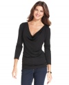 Jones New York Signature's cowl-neck top is basic enough for everyday but feminine and flattering, too!