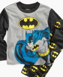 He's Boy Wonder during the day and Batman at night in this comfortable pajama set by AME. He's Boy Wonder during the day and Batman at night in this comfortable pajama set by AME.