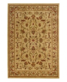 Inspired by the golden sands of Egypt, home of the Sphinx collection, comes this classic rug - rich in tradition and coloration. Featuring a timeless design, the flowing floral pattern uses gentle hues to create a gold-toned, heirloom quality piece. Beautifully styled and made to last, this rug will be a fixture in your home for years to come. Inspired by the golden sands of Egypt, home of the Sphinx collection, comes this classic rug - rich in tradition and coloration. Featuring a timeless design, the flowing floral pattern uses gentle hues to create a gold-toned, heirloom quality piece. Beautifully styled and made to last, this rug will be a fixture in your home for years to come.