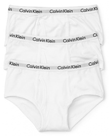 Comfy cotton briefs, rendered with a touch of extra stretch by Calvin Klein Underwear.