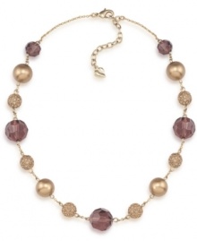 Seasonally stylish. A rich gold and brown palette makes Carolee's illusion necklace altogether appropriate for autumn. Crafted in gold tone mixed metal, it's embellished with faceted and sparkling glass accents. Approximate length: 16 inches + 2-inch extender.