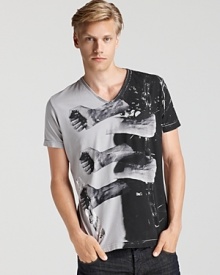 This printed tee boasts downtown cool. From Diesel. This printed tee boasts downtown cool. From Diesel.