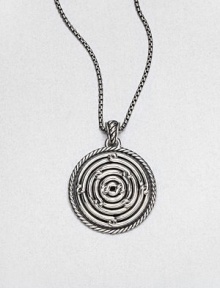 This bold box chain of oxidized sterling silver holds a dramatic pendant in a stunning swirl design that combines ancient patterns with modern elegance.Sterling silverLength, about 21Lobster clasp closureImported This bold box chain of oxidized sterling silver holds a dramatic pendant in a stunning swirl design that combines ancient patterns with modern elegance.Sterling silverLength, about 21Lobster clasp closureImported