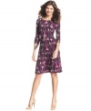 Accentuate your figure in Ellen Tracy's flattering A-line dress.