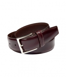 Stylish belt in red-brown leather - In a trendy, slightly glossy look - Classic, medium wide shape, with a square buckle in silver metal - The perfect accessory, goes with virtually all pants - Wear with dress pants, jeans, corduroys, chinos - Always works, a basic with lasting appeal Stylish belt in red-brown leather - In a trendy, slightly glossy look - Classic, medium wide shape, with a square buckle in silver metal - The perfect accessory, goes with virtually all pants - Wear with dress pants, jeans, corduroys, chinos - Always works, a basic with lasting appeal
