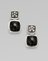 From the Chiclets Collection. Pavé diamonds add brilliance to dark, faceted black onyx set in blackened sterling silver. Black onyxDiamonds, .24 tcwBlackened sterling silverLength, about ½Post backImported 