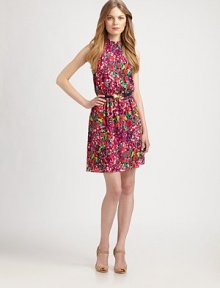 Staying true to the Lilly Pulitzer tradition, a brightly printed dress with a pretty ruffle, keyhole back. Stand collarAllover printElasticized waistRuffle-adorned keyhole backFully linedAbout 22 from natural waist68% polyester/32% nylonDry cleanImported Model shown is 5'10(177cm) wearing US size Small. 