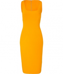 With a vibrant hue and a figure-hugging fit, this Michael Kors sheath will make a stylish impact for day or night - Square neckline, fitted silhouette, front seaming detail, back slit, concealed back zip closure - Style with sheer stockings, a slim trench, and platform pumps With a vibrant hue and a figure-hugging fit, this Michael Kors sheath will make a stylish impact for day or night - Square neckline, fitted silhouette, front seaming detail, back slit, concealed back zip closure - Style with sheer stockings, a slim trench, and platform pumps