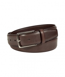 Cinch your look in style with this classic leather belt from Baldessarini - Smooth leather belt with tonal stitching and silver-tone buckle - Pair with slim trousers, jeans, or chinos Cinch your look in style with this classic leather belt from Baldessarini - Smooth leather belt with tonal stitching and silver-tone buckle - Pair with slim trousers, jeans, or chinos