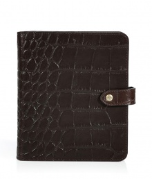 The perfect partner for keeping your life in line, Mulberrys embossed leather agenda is as chic as it is sophisticated - Vegetable tanned croco embossed leather, snap closure, intelligently designed interior with pen loop, metal ring binding, slot pocket - A comfortable size for leaving open on your desk, or stashing away in sleek briefcases The perfect partner for keeping your life in line, Mulberrys embossed leather agenda is as chic as it is sophisticated - Vegetable tanned croco embossed leather, snap closure, intelligently designed interior with pen loop, metal ring binding, slot pocket - A comfortable size for leaving open on your desk, or stashing away in sleek briefcases