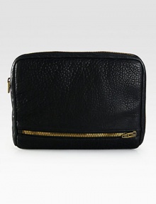 Luxurious textured leather zips over your iPad® for a stylish cover.Textured leatherTop zip closureTwo outside zip pockets10½W X 8½H X 1DImportedPlease note: iPad® not included. Luxurious textured leather zips over your iPad® for a stylish cover.Textured leatherTop zip closureTwo outside zip pockets10½W X 8½H X 1DImportedPlease note: iPad® not included.
