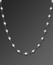 Go to great lengths with CRISLU's striking long necklace. Crafted in black platinum over sterling silver, it's embellished with sparkling cubic zirconias (17 ct. t.w.). Approximate length: 24 inches. Go to great lengths with CRISLU's striking long necklace. Crafted in black platinum over sterling silver, it's embellished with sparkling cubic zirconias (17 ct. t.w.). Approximate length: 24 inches.