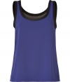 Boasting two-times the style, this two-tone tank from Marc by Marc Jacobs features a contrasting sheer back for a sporty-chic look - Scoop neck, sleeveless, A-line silhouette, two-tone with semi-sheer netted back - Loosely fitted - Style with skinny jeans, an oversized cardigan, and retro-inspired trainers