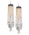 Dramatic drops. A chic cascade effect defines these linear drop earrings from Kenneth Cole New York. Adorned with ombre silver tone faceted glass beads and delicate chain detailing, they're crafted in gold tone mixed metal. Approximate drop: 4-1/2 inches.