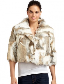 THE LOOKSilky soft pieced rabbit furModified point collarConcealed hook-and-bar closureDual front slash pocketsTHE FITAbout 19 from shoulder to hemTHE MATERIALNatural rabbit furCARE & ORIGINDry clean by fur specialistImportedFur origin: ChinaModel shown is 5'10 (177cm) wearing US size S/M. THE LOOKSilky soft pieced rabbit furModified point collarConcealed hook-and-bar closureDual front slash pocketsTHE FITAbout 19 from shoulder to hemTHE MATERIALNatural rabbit furCARE & ORIGINDry clean by fur specialistImportedFur origin: ChinaModel shown is 5'10 (177cm) wearing US size S/M.