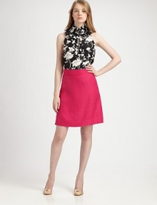 A lively A-line design with a back zipper.About 21 longViscoseDry cleanImported of Italian fabric Model shown is 5'10½ (179cm) wearing US size 4. A lively A-line design with a back zipper.About 21 longViscoseDry cleanImported of Italian fabric Model shown is 5'10½ (179cm) wearing US size 4.