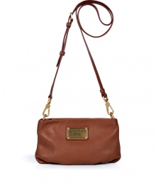 Add a timeless finish to your look with Marc by Marc Jacobs textured leather shoulder bag, detailed with gold-toned hardware for a lady-chic finish - Top zip, gold-toned logo plaque, belted removable shoulder strap, logo lining, inside back wall slot pocket - Perfect for shopping trips or running quick errands Add a timeless finish to your look with Marc by Marc Jacobs textured leather shoulder bag, detailed with gold-toned hardware for a lady-chic finish - Top zip, gold-toned logo plaque, belted removable shoulder strap, logo lining, inside back wall slot pocket - Perfect for shopping trips or running quick errands
