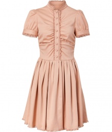 Ultra feminine and exquisitely finished with intricate lace trim, Valentino R.E.D.s gathered sheath guarantees a chic, romantic edge to your look - Short stand-up collar, puffed short sleeves, partial button-down front, side zip, fitted bodice, gathered full skirt - Pair with jet black platforms and a finish of modern-vintage accessories Ultra feminine and exquisitely finished with intricate lace trim, Valentino R.E.D.s gathered sheath guarantees a chic, romantic edge to your look - Short stand-up collar, puffed short sleeves, partial button-down front, side zip, fitted bodice, gathered full skirt - Pair with jet black platforms and a finish of modern-vintage accessories