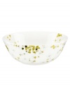 Artsy florals and funky dot designs collide on the eclectic and dreamy Watercolors Citrus serving bowl from Lenox Simply Fine. A sleek silhouette and sophisticated palette of gray, white and olive create a fresh, modern look for casual meals. Qualifies for Rebate