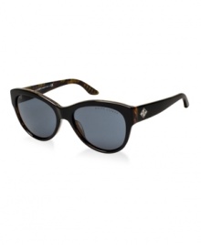 With a new logo that represents the vintage style of the brand, this cat eye look from Ralph Lauren features modern style with a vintage edge. Capture a fresh, free-spirited mood with this silhouette and head-turning accents. With a new logo that represents the vintage style of the brand, this cat eye look from Ralph Lauren features modern style with a vintage edge. Capture a fresh, free-spirited mood with this silhouette and head-turning accents.