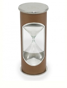 Elegant and whimsical, cased in supple saddle leather with beveled silver-plated brass trim. 8H X 3½LSilver-plated brass, sand and leatherImported Elegant and whimsical, cased in supple saddle leather with beveled silver-plated brass trim. 8H X 3½LSilver-plated brass, sand and leatherImported
