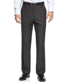 Plaid makes a subtle, sure statement with these handsome flat-front pants from Kenneth Cole Reaction. Plaid makes a subtle, sure statement with these handsome flat-front pants from Kenneth Cole Reaction.