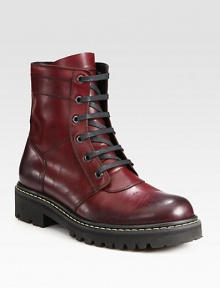 Superb craftsmanship, with a downtown, urban aesthetic, designed in burnished leather for a vintage, worn-in feel.Leather upperLeather liningPadded insoleRubber soleMade in Italy