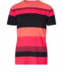 Colorblocked with thick and thin stripes, Marc by Marc Jacobs crewneck cotton tee is a cool choice for casual looks - Round neckline, short sleeves - Slim straight fit - Wear with jeans, a cardigan and winter boots Colorblocked with thick and thin stripes, Marc by Marc Jacobs crewneck cotton tee is a cool choice for casual looks - Round neckline, short sleeves - Slim straight fit - Wear with jeans, a cardigan and winter boots