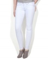 White wash jeans with cool stud detail, Levi's four-pocket style denim leggings bring the heat.