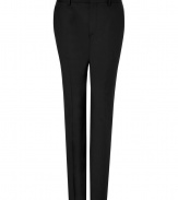 A smart pair of slim dress trousers are an essential in any wardrobe, and PS by Paul Smiths black wool-mohair pants are a modern must - Tab waist, belt loops, zip fly, slash pockets at sides, welt pockets at rear - Contemporary cut is slim, with flattering, leg-elongating crease detail - Polished and elegant, perfect for pairing with a button-down and blazer, a cashmere pullover or a t-shirt and leather jacket