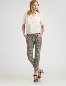 Printed pants are all over this season. This cropped, straight-leg design is not only on trend, but it flatters the body flawlessly, thanks to a hint of stretch.Button closureZip flyAllover printSolid pocketsInseam, about 28Rise, about 1974% cotton/24% polyamide/2% elastaneDry cleanImported Model shown is 5'10½ (179cm) wearing US size 4. 